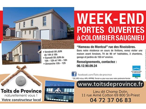 Portes-ouvertes à Colombier Saugnieu du 8 au 10 juin !