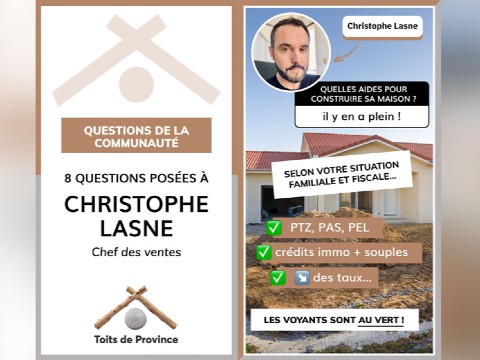 Christophe Lasne, chef des ventes de Toits de province, répond aux questions de la communauté